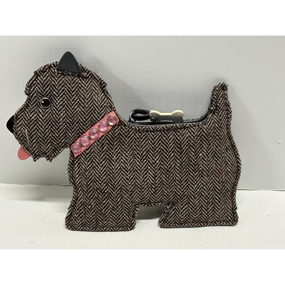 Vintage‎ 80s INDEED Scotty Dog Scottie Coin Purse NOS Herringbone